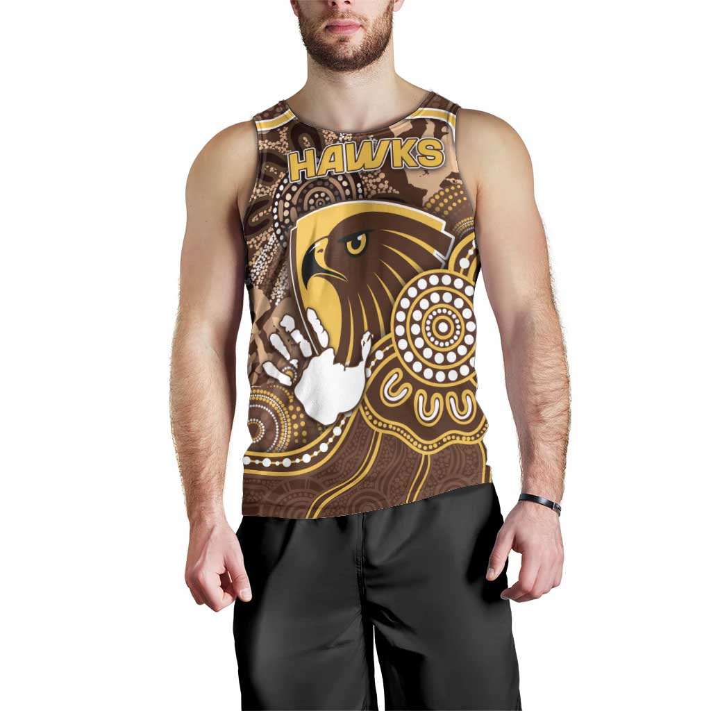 Custom Hawks Football Men Tank Top Aboriginal Dot Art Pattern
