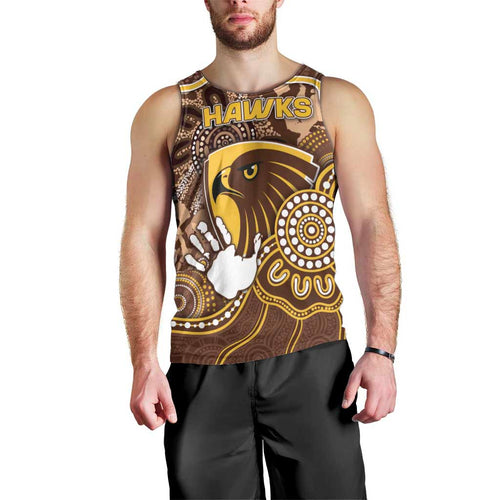 Custom Hawks Football Men Tank Top Aboriginal Dot Art Pattern