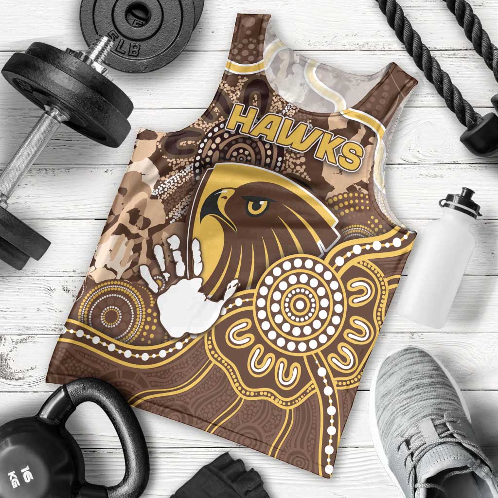 Custom Hawks Football Men Tank Top Aboriginal Dot Art Pattern
