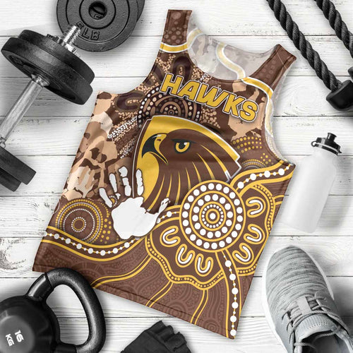 Custom Hawks Football Men Tank Top Aboriginal Dot Art Pattern