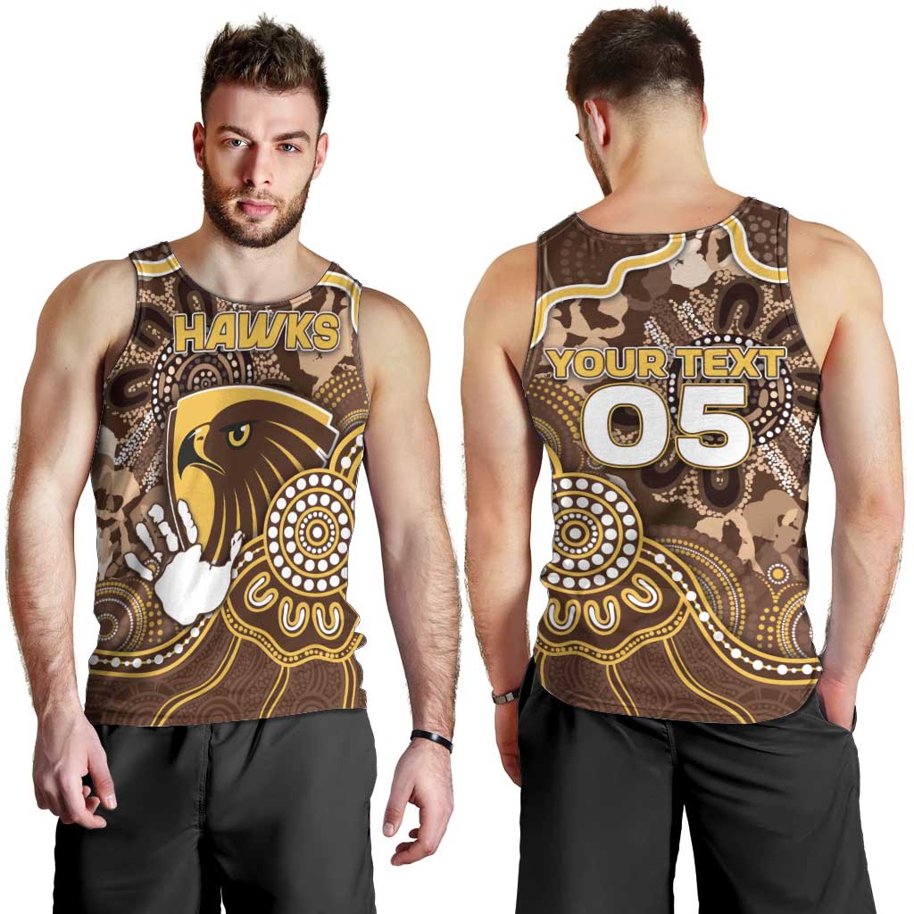 Custom Hawks Football Men Tank Top Aboriginal Dot Art Pattern