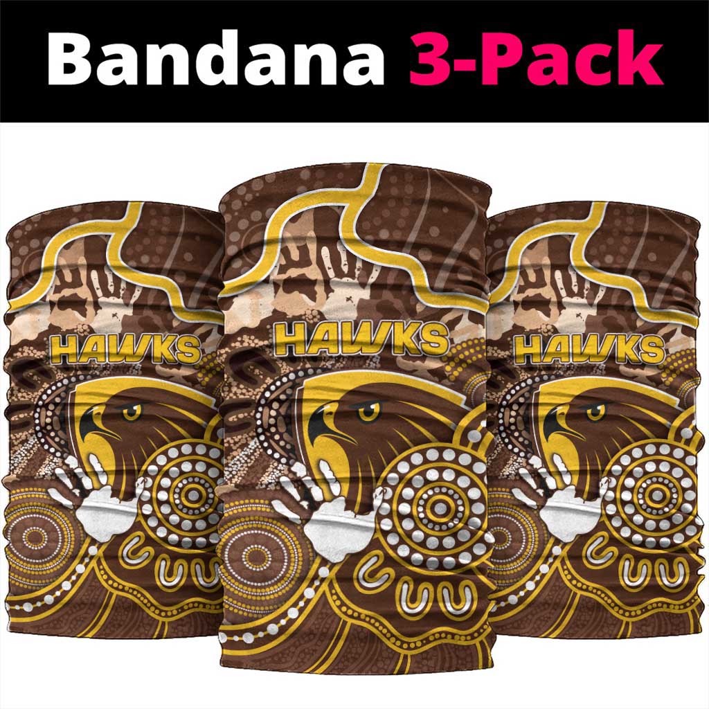 Hawks Football Neck Gaiter Aboriginal Dot Art Pattern