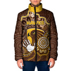 Custom Hawks Football Padded Jacket Aboriginal Dot Art Pattern
