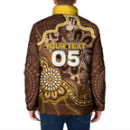 Custom Hawks Football Padded Jacket Aboriginal Dot Art Pattern
