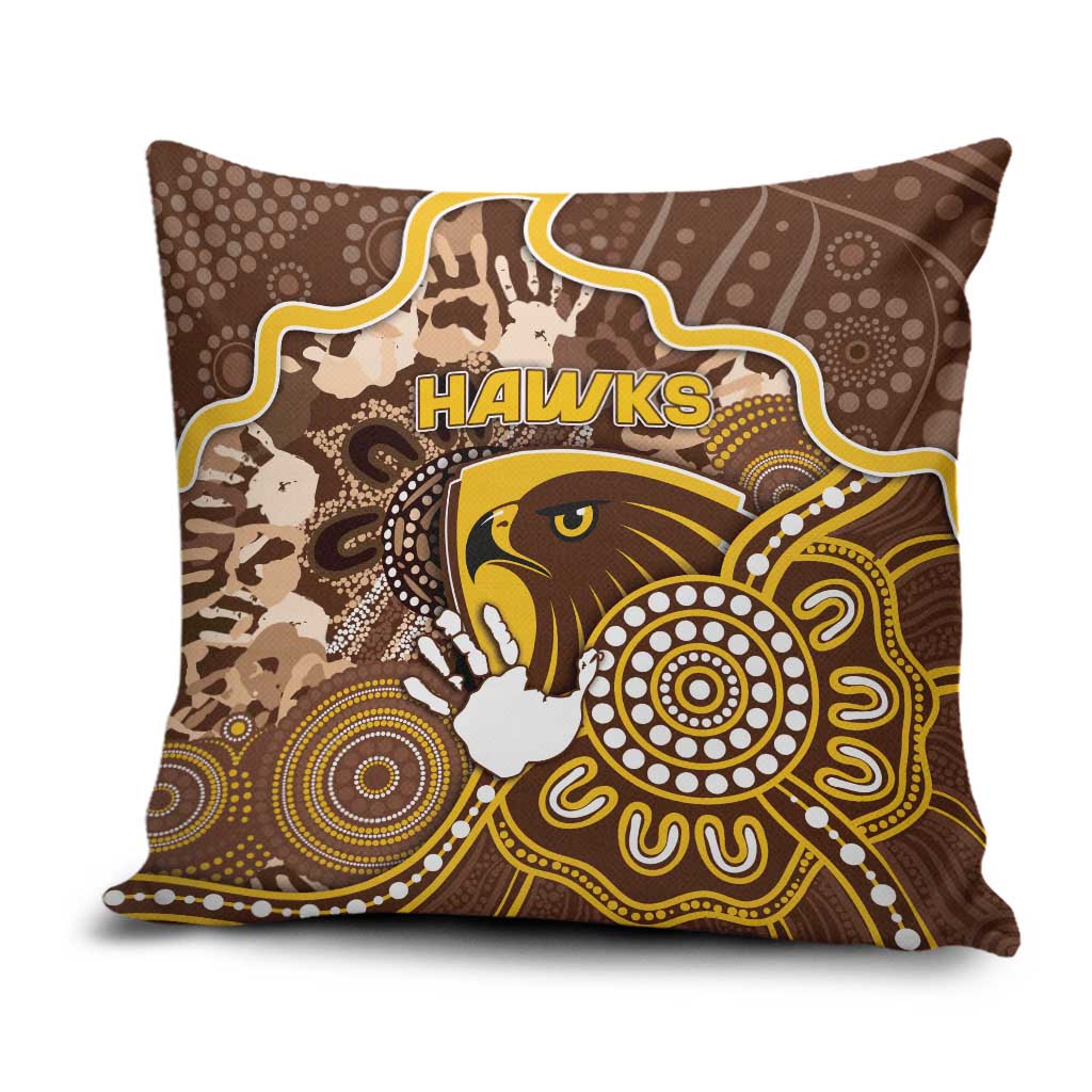 Hawks Football Pillow Cover Aboriginal Dot Art Pattern
