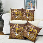 Hawks Football Pillow Cover Aboriginal Dot Art Pattern