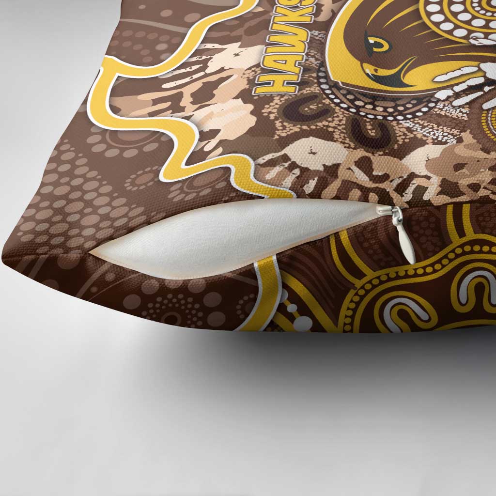 Hawks Football Pillow Cover Aboriginal Dot Art Pattern