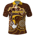 Custom Hawks Football Polo Shirt Aboriginal Dot Art Pattern