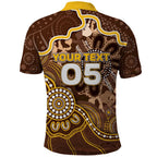 Custom Hawks Football Polo Shirt Aboriginal Dot Art Pattern
