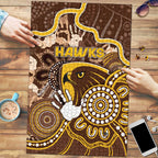 Hawks Football Puzzle Aboriginal Dot Art Pattern