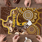 Hawks Football Puzzle Aboriginal Dot Art Pattern