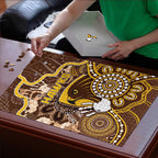 Hawks Football Puzzle Aboriginal Dot Art Pattern