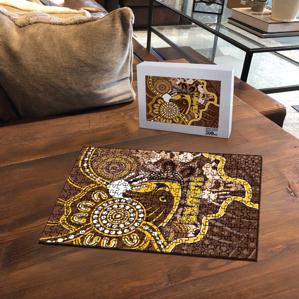Hawks Football Puzzle Aboriginal Dot Art Pattern