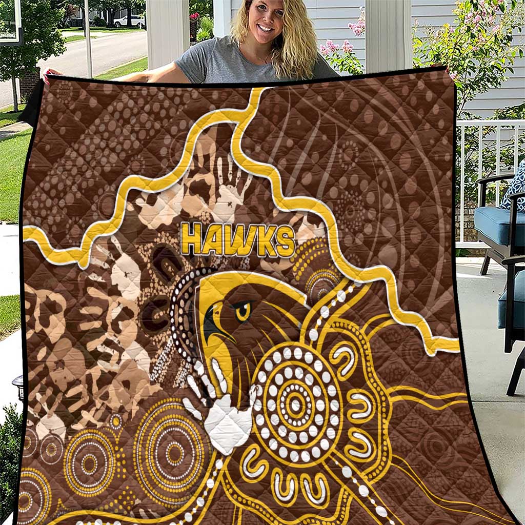 Hawks Football Quilt Aboriginal Dot Art Pattern