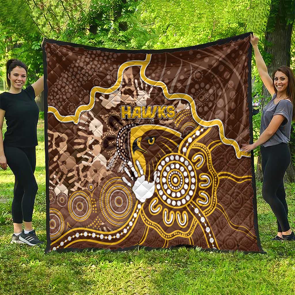 Hawks Football Quilt Aboriginal Dot Art Pattern
