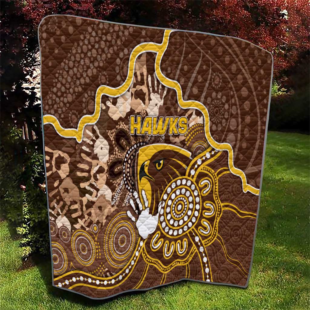 Hawks Football Quilt Aboriginal Dot Art Pattern