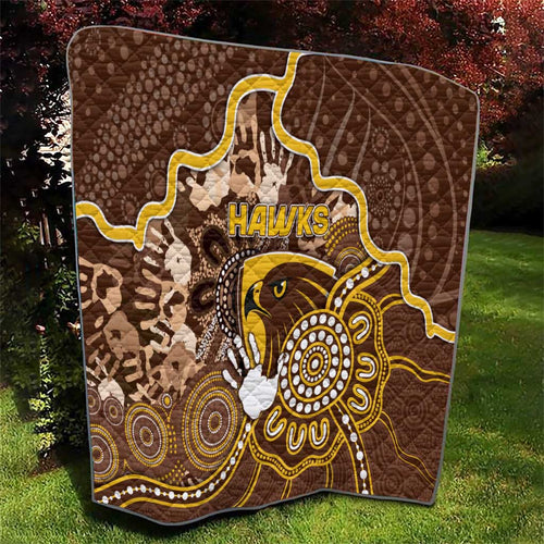 Hawks Football Quilt Aboriginal Dot Art Pattern