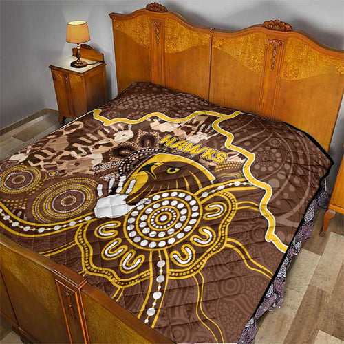 Hawks Football Quilt Aboriginal Dot Art Pattern