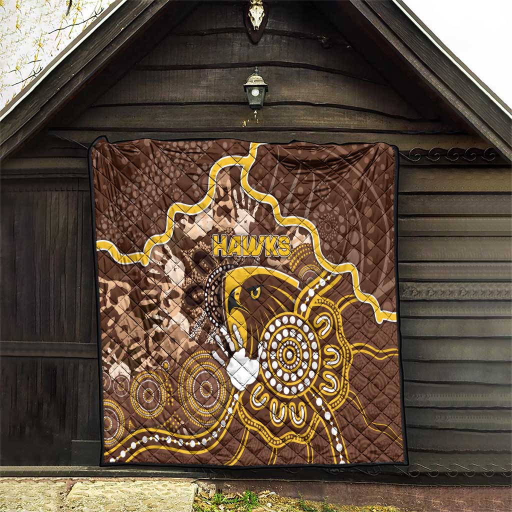 Hawks Football Quilt Aboriginal Dot Art Pattern