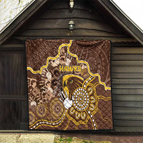 Hawks Football Quilt Aboriginal Dot Art Pattern