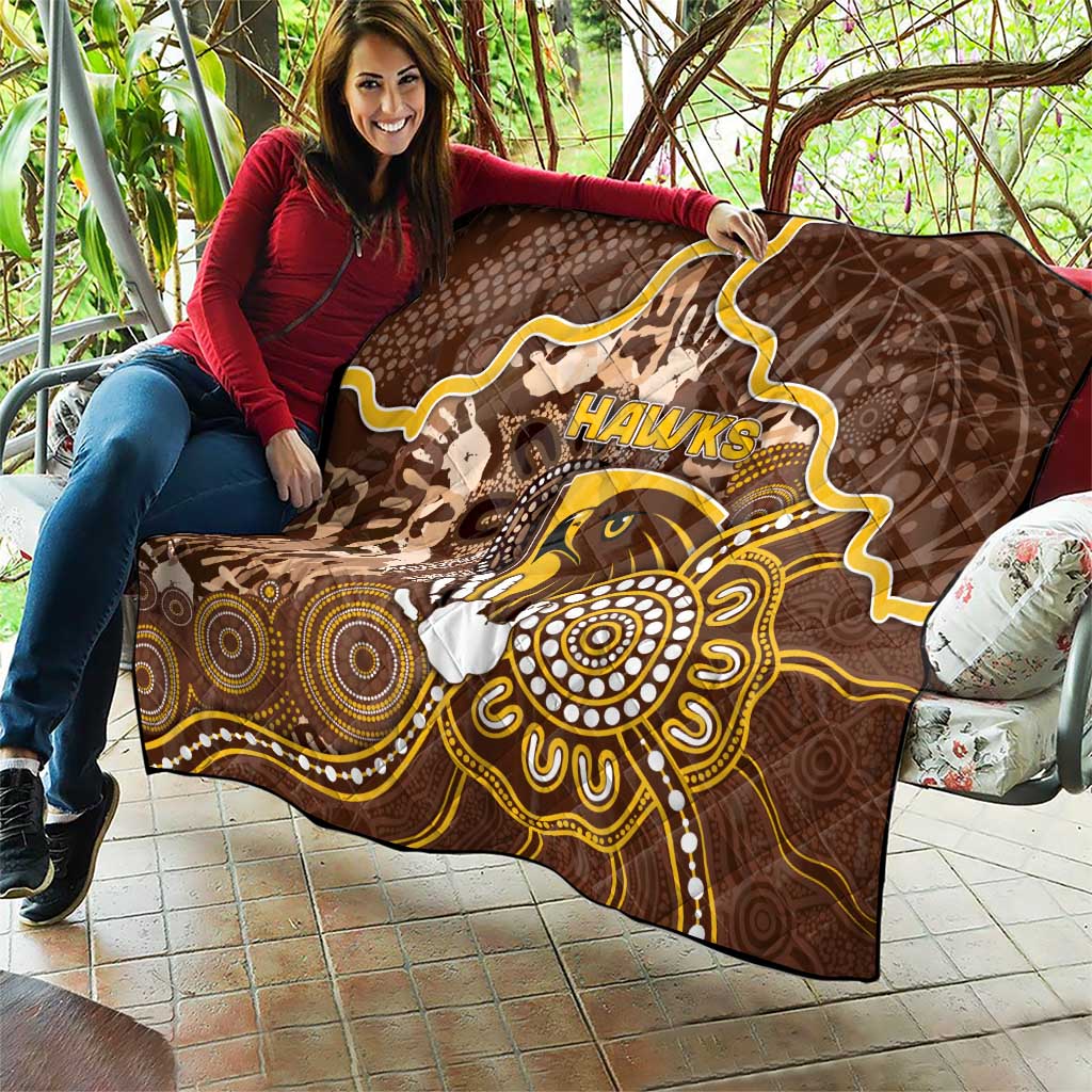 Hawks Football Quilt Aboriginal Dot Art Pattern