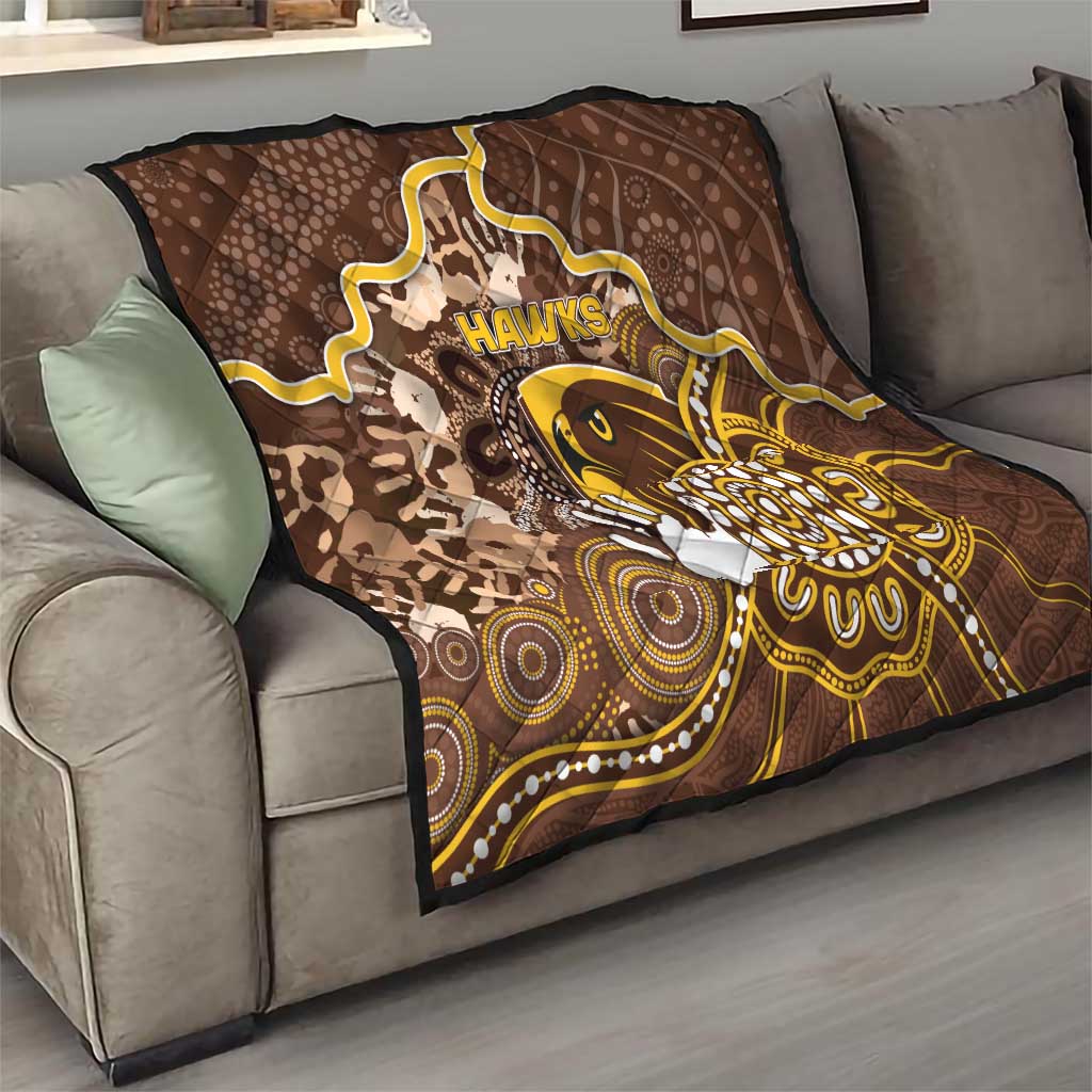 Hawks Football Quilt Aboriginal Dot Art Pattern