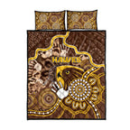 Hawks Football Quilt Bed Set Aboriginal Dot Art Pattern