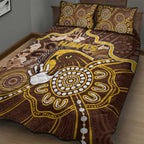 Hawks Football Quilt Bed Set Aboriginal Dot Art Pattern