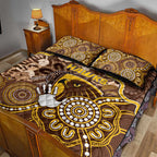 Hawks Football Quilt Bed Set Aboriginal Dot Art Pattern