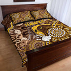 Hawks Football Quilt Bed Set Aboriginal Dot Art Pattern