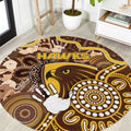 Hawks Football Round Carpet Aboriginal Dot Art Pattern