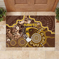 Hawks Football Rubber Doormat Aboriginal Dot Art Pattern