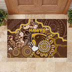 Hawks Football Rubber Doormat Aboriginal Dot Art Pattern