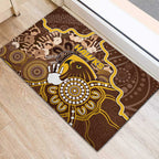 Hawks Football Rubber Doormat Aboriginal Dot Art Pattern