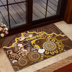 Hawks Football Rubber Doormat Aboriginal Dot Art Pattern