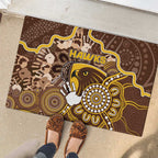 Hawks Football Rubber Doormat Aboriginal Dot Art Pattern