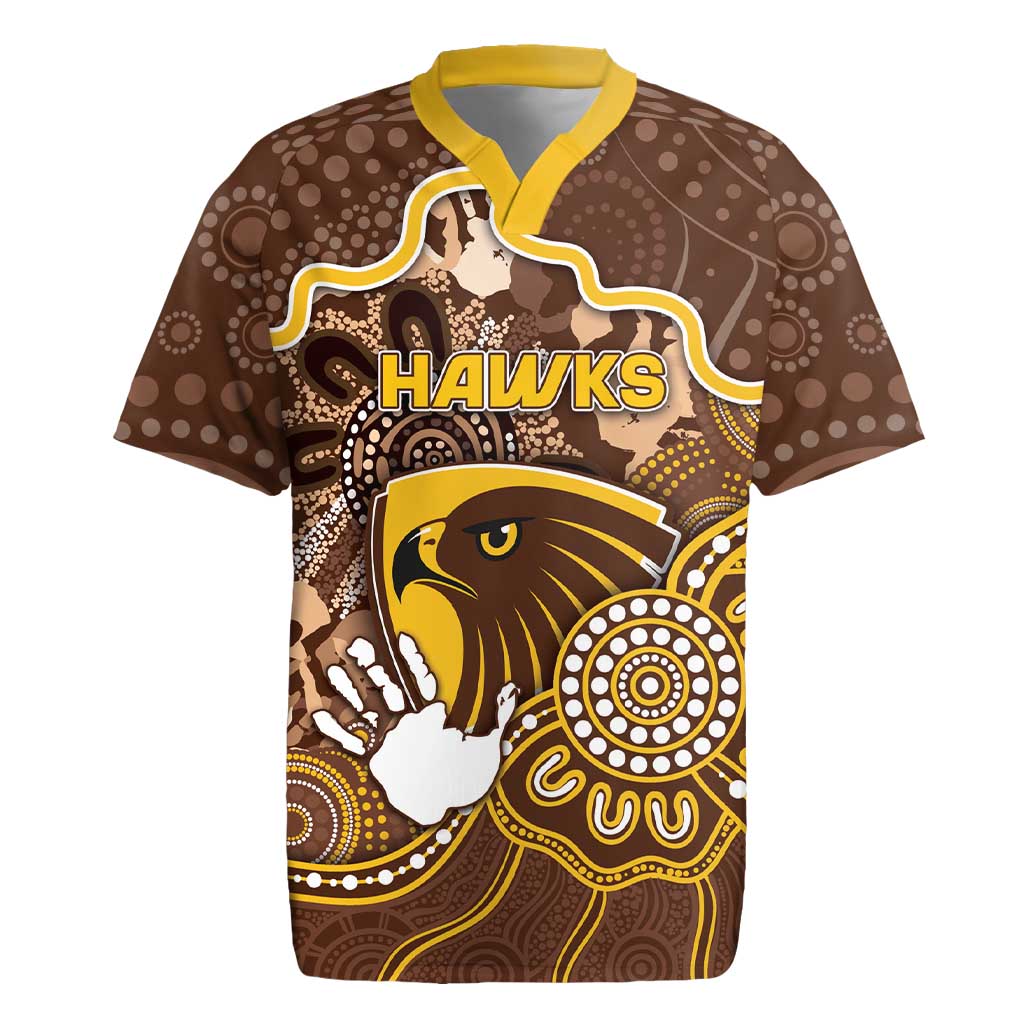 Custom Hawks Football Rugby Jersey Aboriginal Dot Art Pattern
