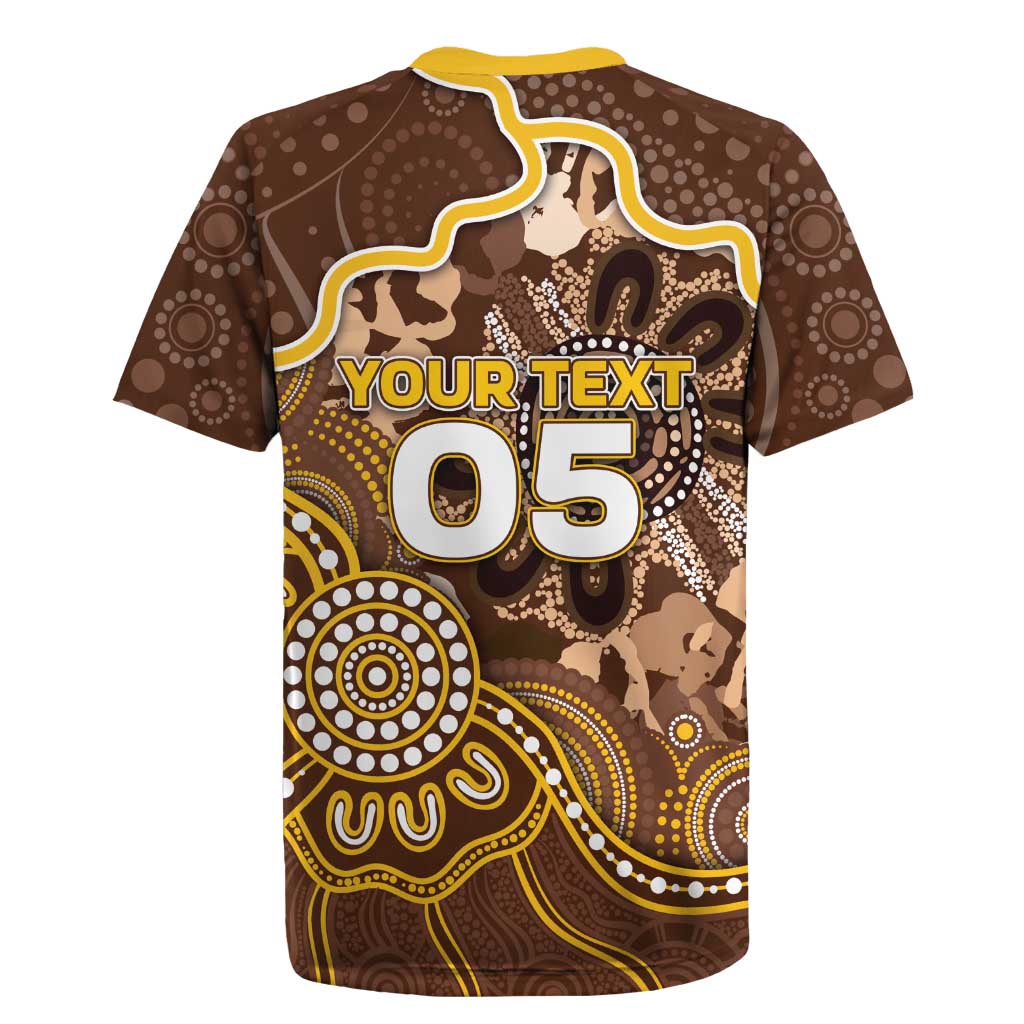Custom Hawks Football Rugby Jersey Aboriginal Dot Art Pattern