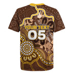 Custom Hawks Football Rugby Jersey Aboriginal Dot Art Pattern