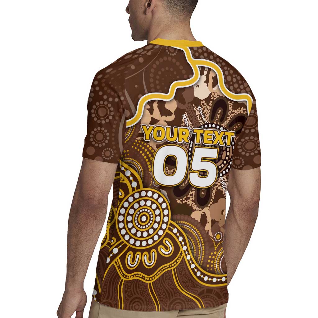 Custom Hawks Football Rugby Jersey Aboriginal Dot Art Pattern
