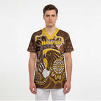 Custom Hawks Football Scrub Top Aboriginal Dot Art Pattern