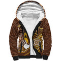 Custom Hawks Football Sherpa Hoodie Aboriginal Dot Art Pattern