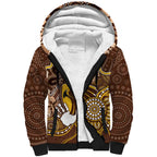 Custom Hawks Football Sherpa Hoodie Aboriginal Dot Art Pattern