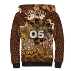 Custom Hawks Football Sherpa Hoodie Aboriginal Dot Art Pattern