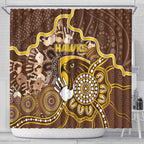 Hawks Football Shower Curtain Aboriginal Dot Art Pattern