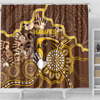 Hawks Football Shower Curtain Aboriginal Dot Art Pattern