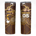 Custom Hawks Football Skinny Tumbler Aboriginal Dot Art Pattern