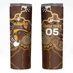 Custom Hawks Football Skinny Tumbler Aboriginal Dot Art Pattern
