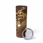 Custom Hawks Football Skinny Tumbler Aboriginal Dot Art Pattern