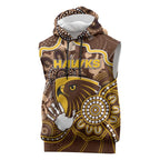 Custom Hawks Football Sleeveless Hoodie Aboriginal Dot Art Pattern